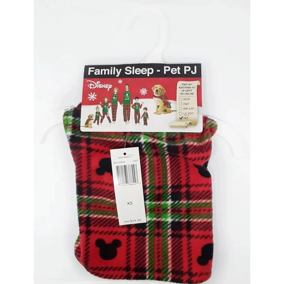 Disney Mickey Mouse Christmas Dog Pajamas Size XS - Picture 2 of 3